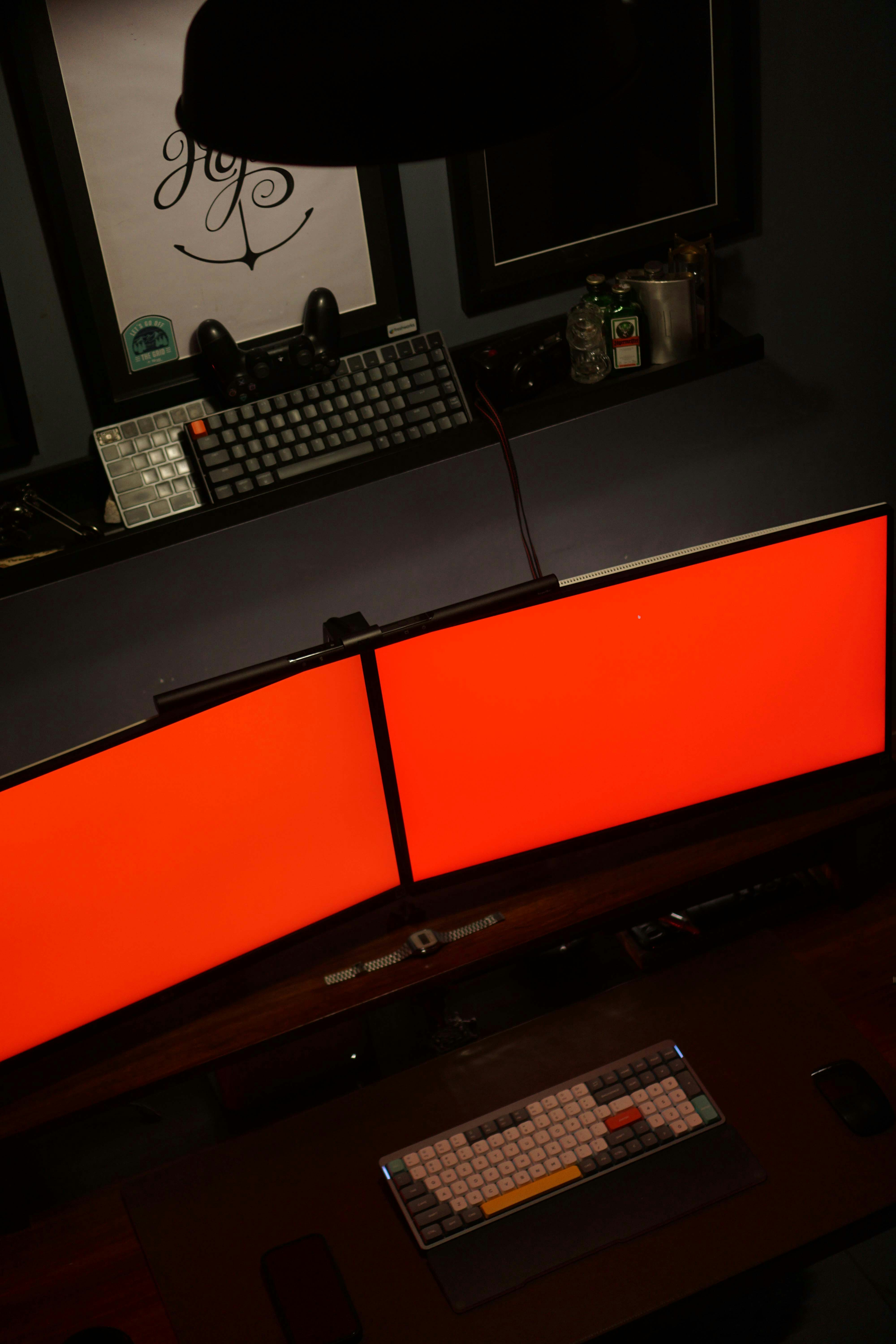 Dark office workspace
